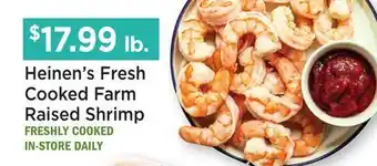 Heinen's Heinen's Fresh Cooked Farm Raised Shrimp offer