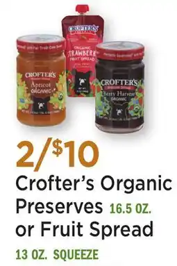 Heinen's Crofter's Organic Preserves 16.5 OZ. or Fruit Spread 13 OZ. SQUEEZE offer