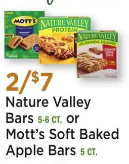 Heinen's Nature Valley Bars 5-6 CT. or Mott's Soft Baked Apple Bars 5 CT offer