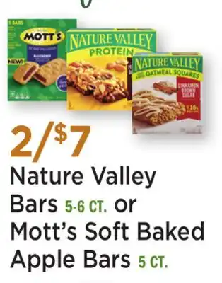 Heinen's Nature Valley Bars 5-6 CT. or Mott's Soft Baked Apple Bars 5 CT offer