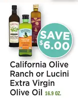 Heinen's California Olive Ranch or Lucini Extra Virgin Olive Oil offer