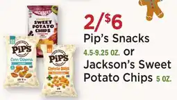Heinen's Pip's Snacks 4.5-9.25 OZ. or Jackson's Sweet Potato Chips 5 OZ offer