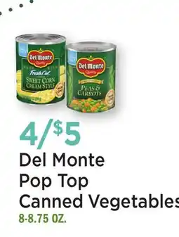 Heinen's Del Monte Pop Top Canned Vegetables offer