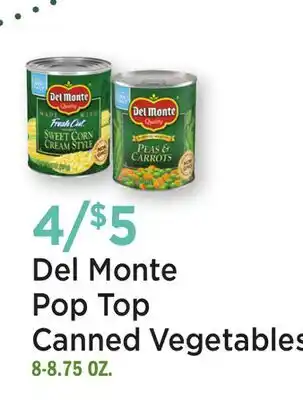 Heinen's Del Monte Pop Top Canned Vegetables offer