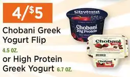 Heinen's Chobani Greek Yogurt Flip 4.5 OZ. or High Protein Greek Yogurt 6.7 OZ offer