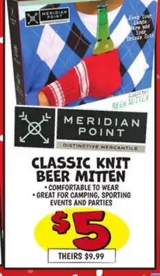 Ollie's MERIDIAN POINT CLASSIC KNIT BEER MITTEN offer