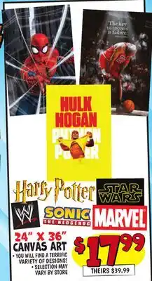 Ollie's CANVAS ART offer