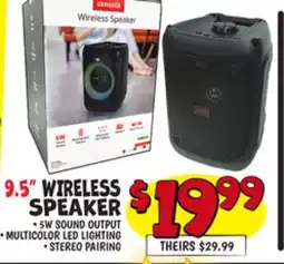 Ollie's 9.5 WIRELESS SPEAKER offer