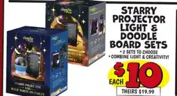 Ollie's STARRY PROJECTOR LIGHT & DOODLE BOARD SETS offer
