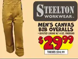 Ollie's MEN'S CANVAS BIB OVERALLS offer