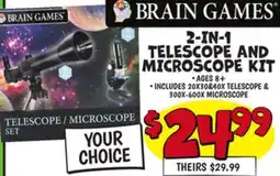 Ollie's 2-IN-1 TELESCOPE AND MICROSCOPE KIT offer