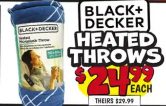 Ollie's BLACK + DECKER HEATED THROWS offer