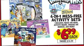 Ollie's 4-IN-1 MESS-FREE ACTIVITY SETS offer