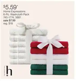 JC Penney Home Expressions 6-Pc. Washcloth Pack offer