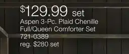 JC Penney Aspen 3-Pc. Plaid Chenille Full/Queen Comforter Set offer