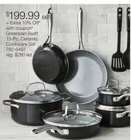 JC Penney Greenpan Swift 13-Pc. Ceramic Cookware Set offer