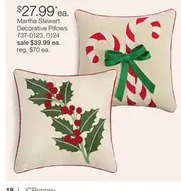 JC Penney Martha Stewart Decorative Pillows offer