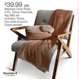 JC Penney Bearpaw Coco Plush 3-Pc. Throw Travel Set offer