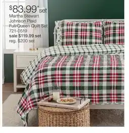 JC Penney Martha Stewart Johnson Plaid Full/Queen Quilt Set offer