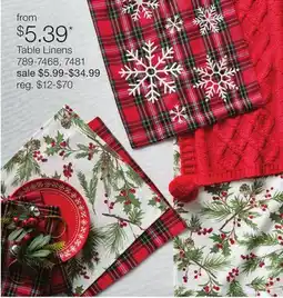JC Penney Table Linens offer