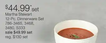 JC Penney Martha Stewart 12-Pc. Dinnerware Set offer