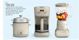 JC Penney bella Kitchen 16-Cup Rice Cooker, 10-Speed Blender Or 12-Cup Programmable Coffee Maker offer