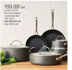 JC Penney Cooks 10-Pc. Hard-Anodized Cookware Set offer