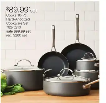 JC Penney Cooks 10-Pc. Hard-Anodized Cookware Set offer