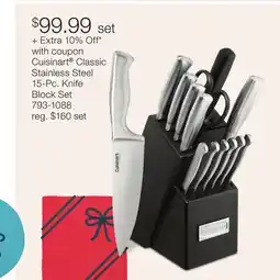 JC Penney Cuisinart Classic Stainless Steel 15-Pc. Knife Block Set offer