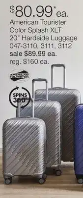 JC Penney American Tourister Color Splash XLT 20 Hardside Luggage offer