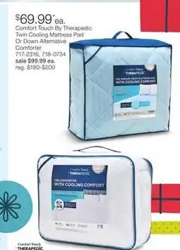 JC Penney Comfort Touch By Therapedic Twin Cooling Mattress Pad Or Down Alternative Comforter offer