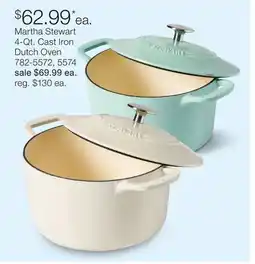 JC Penney Martha Stewart 4-Qt. Cast Iron Dutch Oven offer
