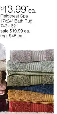 JC Penney Fieldcrest Spa 17x24 Bath Rug offer