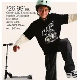 JC Penney Cipton LED Skateboard, Helmet Or Scooter offer