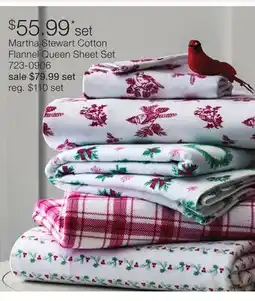 JC Penney Martha Stewart Cotton Flannel Queen Sheet Set offer