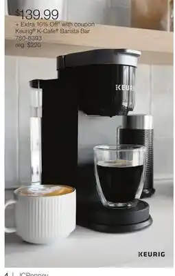 JC Penney Keurig K-Cafe Barista Bar offer