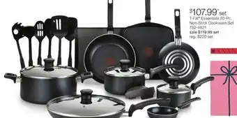 JC Penney T-Fal Essentials 20-Pc. Non-Stick Cookware Set offer