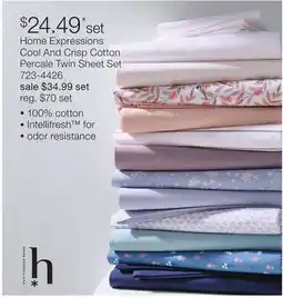 JC Penney Home Expressions Cool And Crisp Cotton Percale Twin Sheet Set offer