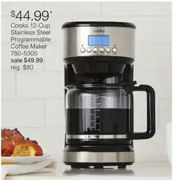 JC Penney Cooks 12-Cup Stainless Steel Programmable Coffee Maker offer