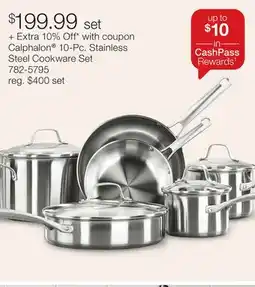 JC Penney Calphalon 10-Pc. Stainless Steel Cookware Set offer