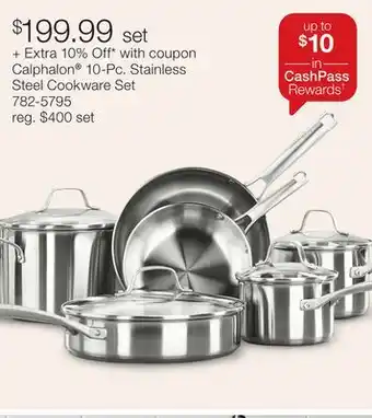 JC Penney Calphalon 10-Pc. Stainless Steel Cookware Set offer