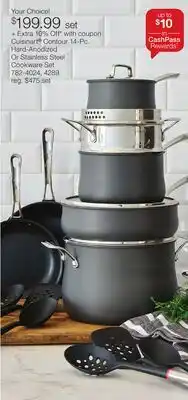 JC Penney Cuisinart Contour 14-Pc. Hard-Anodized Or Stainless Steel Cookware Set offer