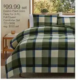 JC Penney Easton Plaid Coco Faux Fur 3-Pc. Full/Queen Comforter Set offer