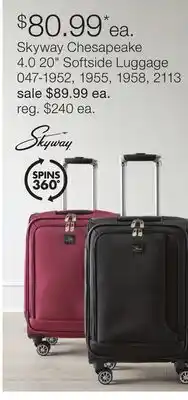JC Penney Skyway Chesapeake 4.0 20 Softside Luggage offer