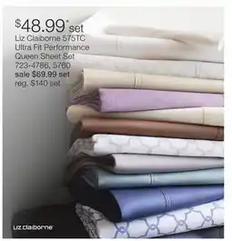 JC Penney Liz Claiborne 575TC Ultra Fit Performance Queen Sheet Set offer
