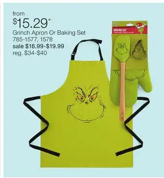 JC Penney Grinch Apron Or Baking Set offer