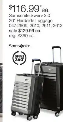 JC Penney Samsonite Swerv 3.0 20 Hardside Luggage offer