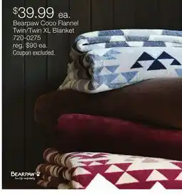 JC Penney Bearpaw Coco Flannel Twin/Twin XL Blanket offer
