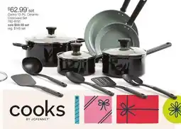 JC Penney Cooks 13-Pc. Ceramic Cookware Set offer