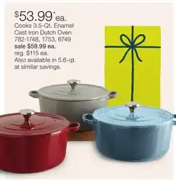 JC Penney Cooks 3.5-Qt. Enamel Cast Iron Dutch Oven offer
